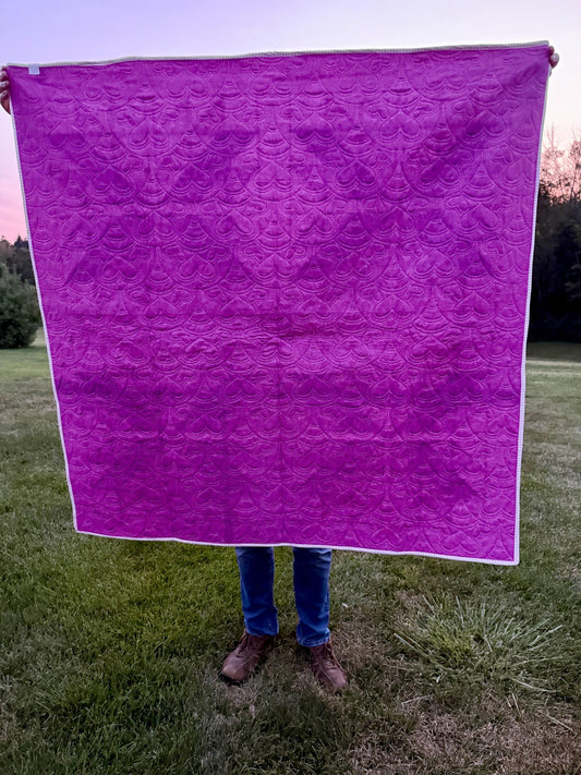 Handmade Lottie Quilt: Pink Dino & Rainbow Toddler Throw