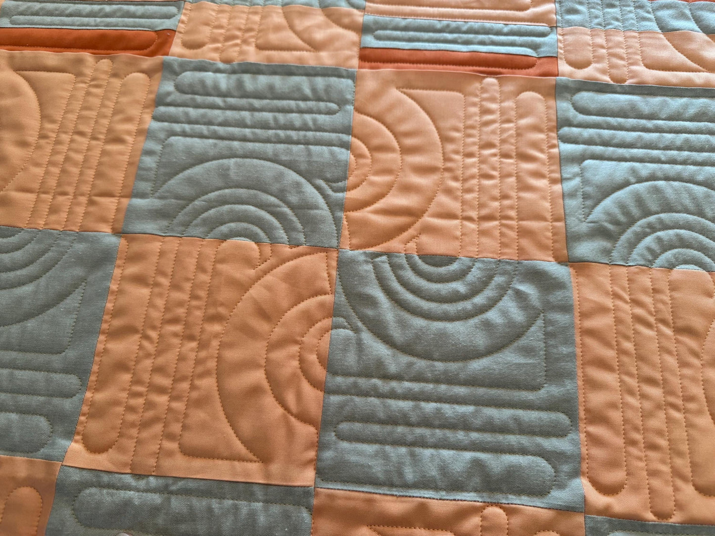 Handmade Checkered baby quilt - Fableism plaid backing