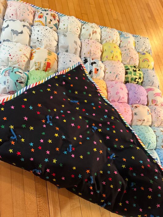 I Spy puff quilt/play mat 30”x36”