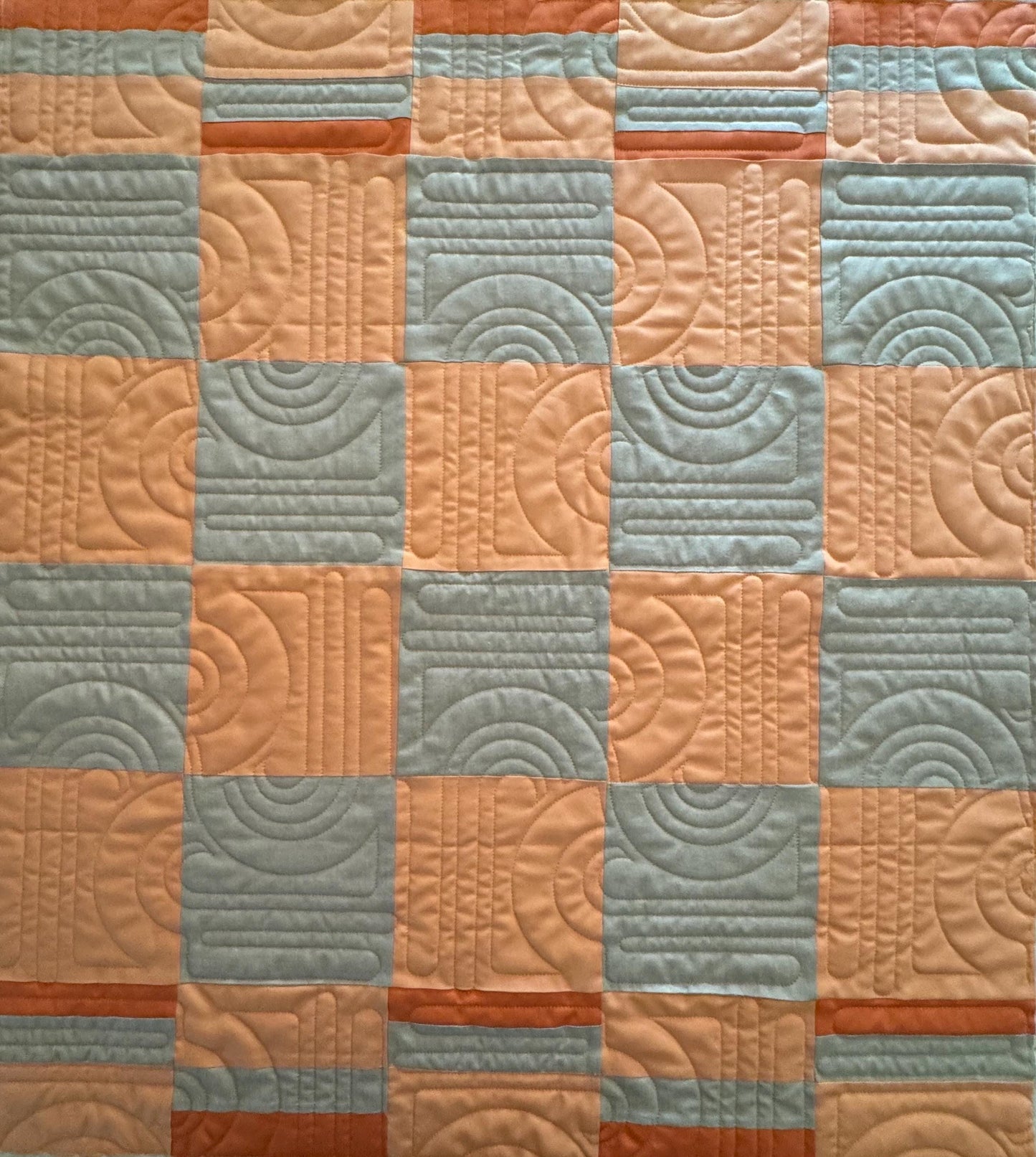 Handmade Checkered baby quilt - Fableism plaid backing