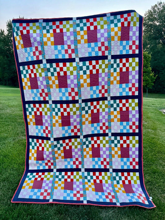 Checkered Bright Quilt 65” x 103.5”