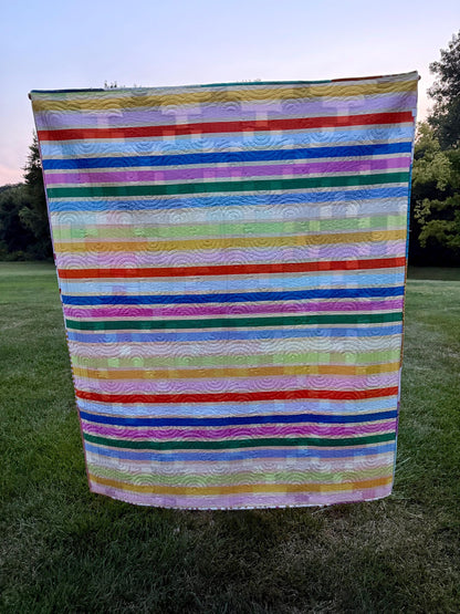 Handmade ombré Celtic Crossing 2.0 quilt (Lo & Behold Stitchery pattern)  58” x 70”