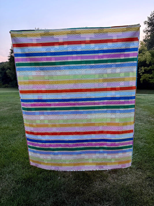 Handmade ombré Celtic Crossing 2.0 quilt (Lo & Behold Stitchery pattern)  58” x 70”