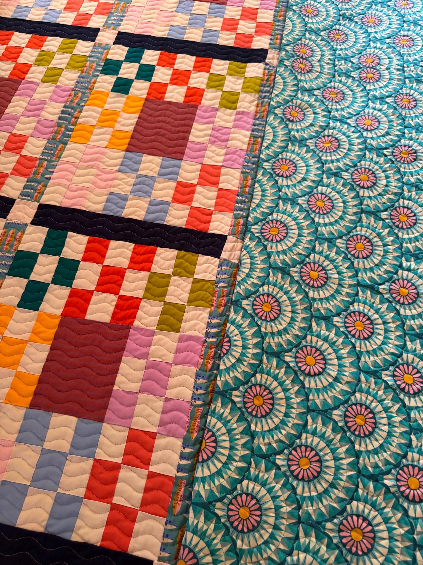 Checkered Bright Quilt 65” x 103.5”