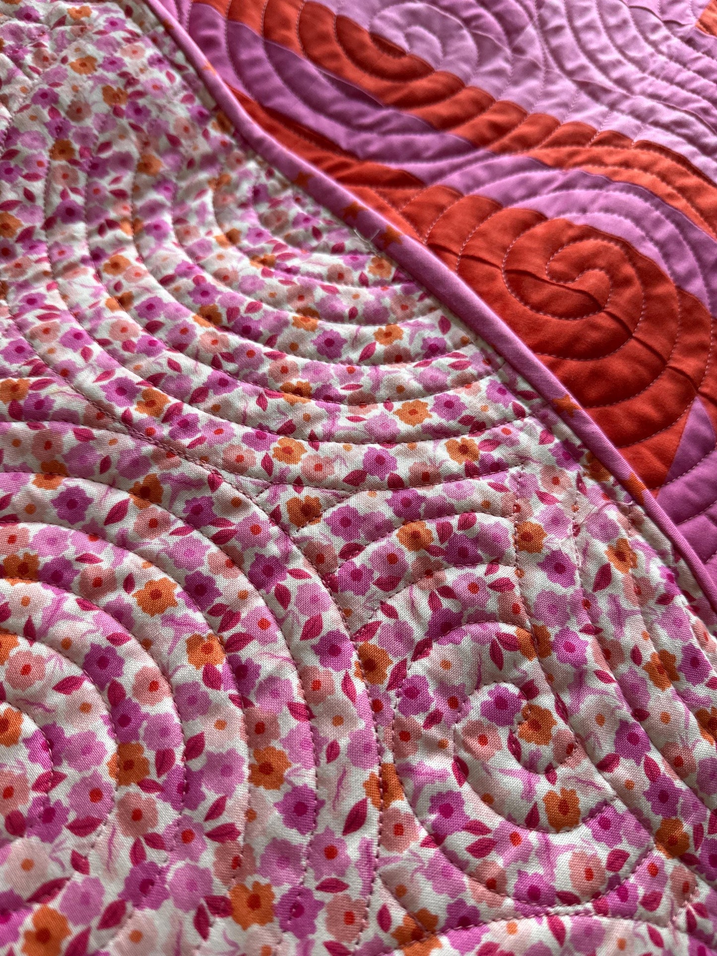 Handmade Basecamp Quilt (Squats and Running pattern)  64.5” x 76.5”