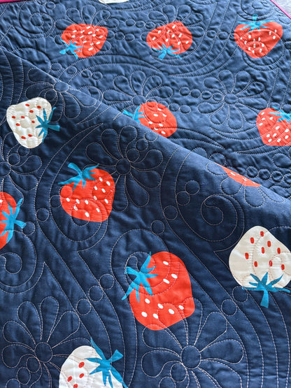 Checkered Strawberry Quilt  68” x 68”