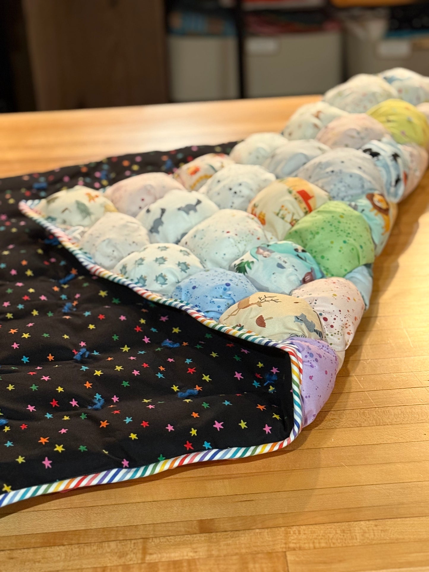 I Spy puff quilt/play mat 30”x36”