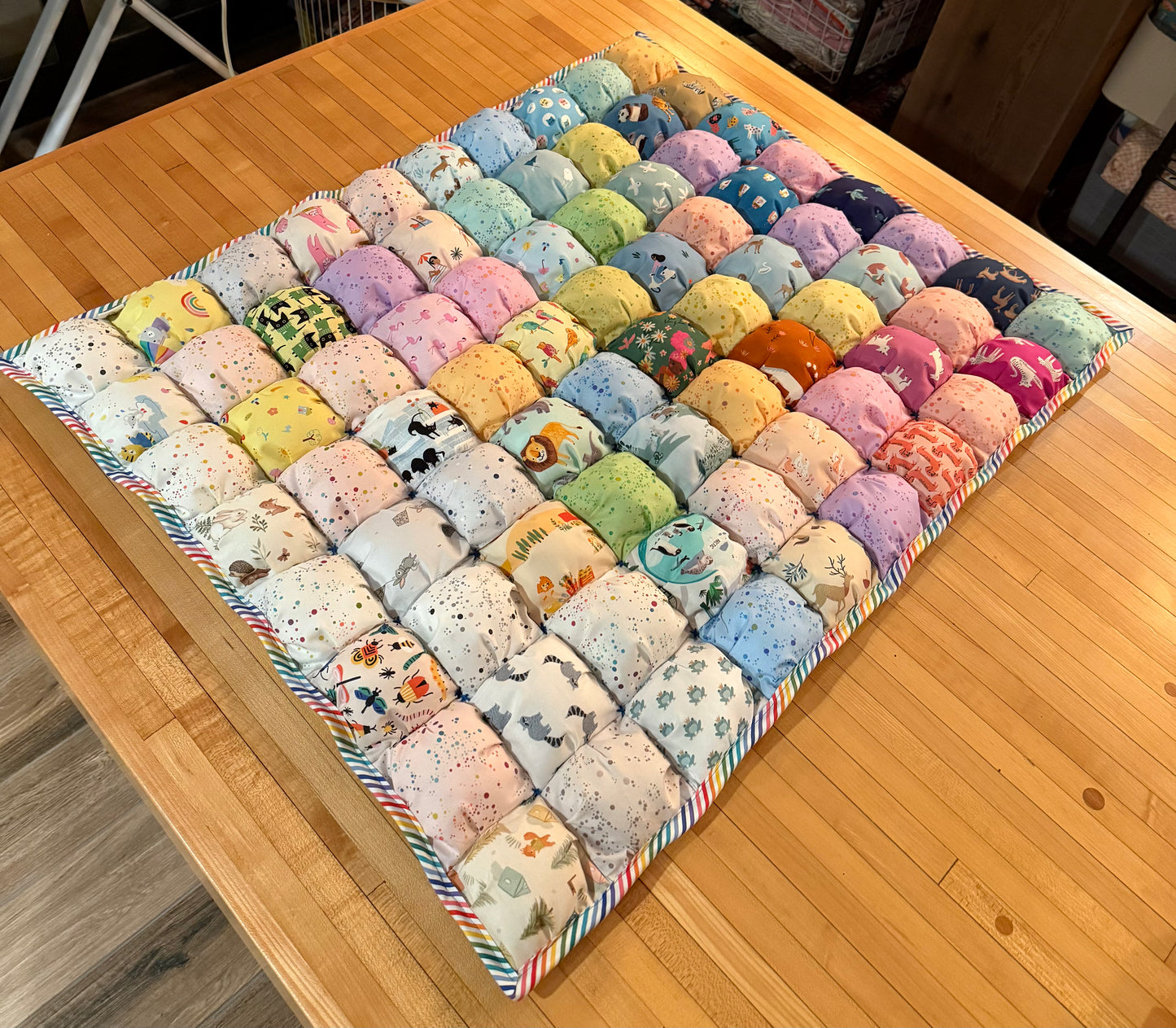 I Spy puff quilt/play mat 30”x36”