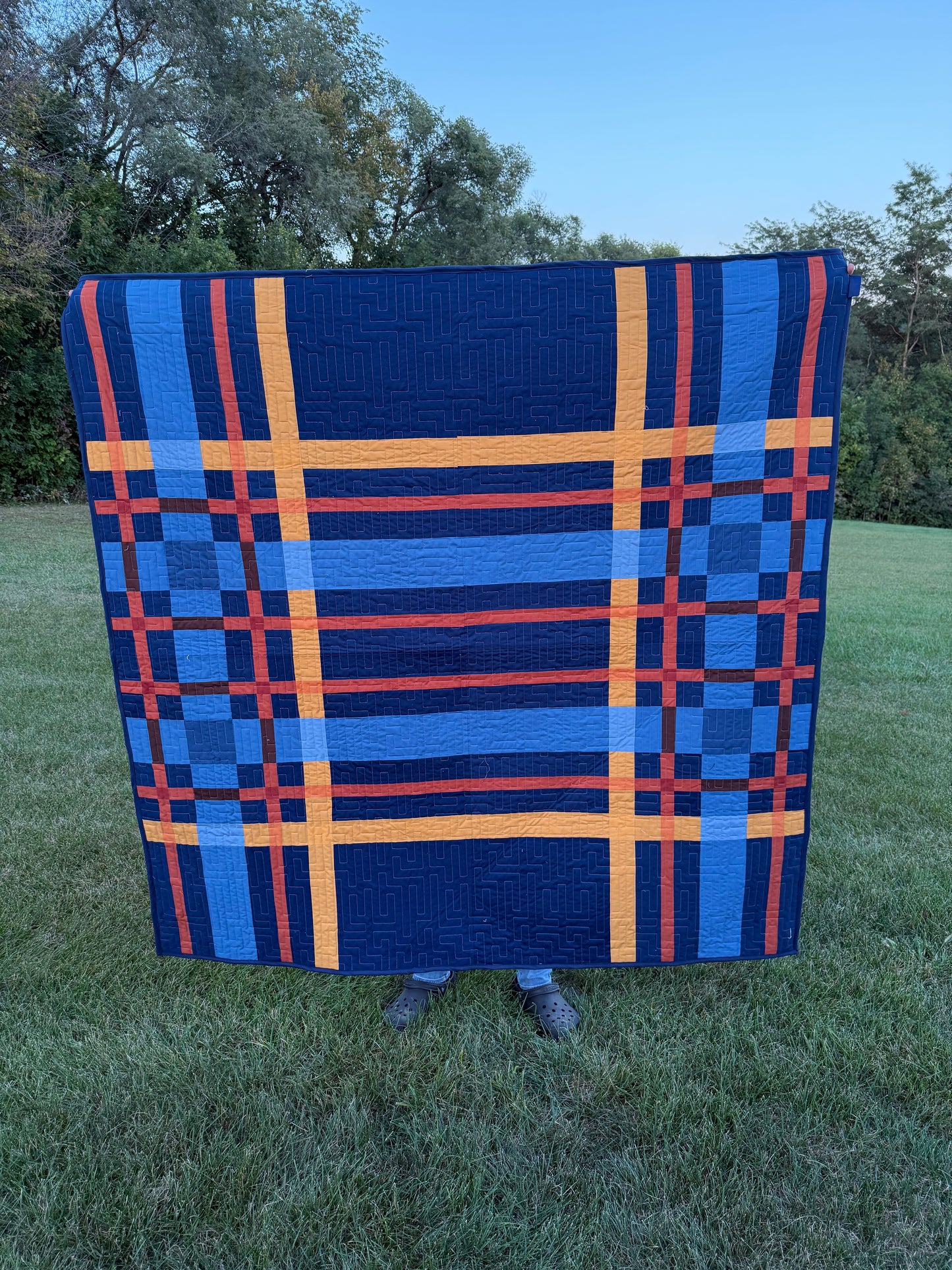 Upscale Plaid Quilt - 67.5” x 67.5”