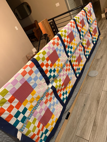 Checkered Bright Quilt 65” x 103.5”