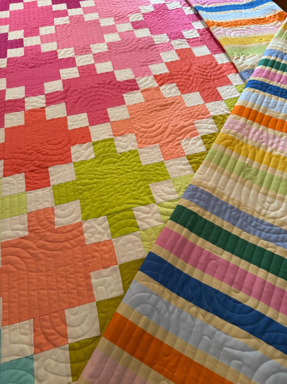 Handmade ombré Celtic Crossing 2.0 quilt (Lo & Behold Stitchery pattern)  58” x 70”