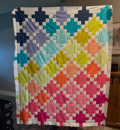 Handmade ombré Celtic Crossing 2.0 quilt (Lo & Behold Stitchery pattern)  58” x 70”