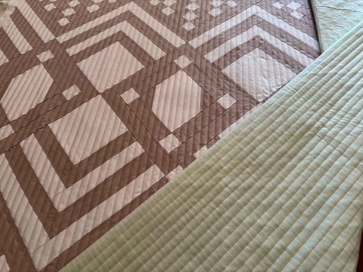 Handmade Deco quilt (Lo & Behold Stitchery pattern)  48” x 52”