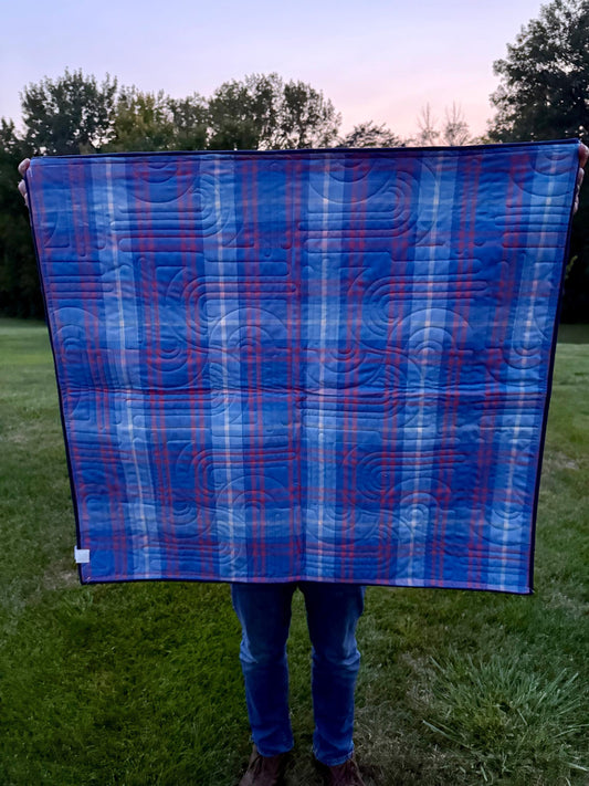 Handmade Checkered baby quilt - Fableism plaid backing