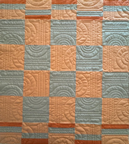 Handmade Checkered baby quilt - Fableism plaid backing