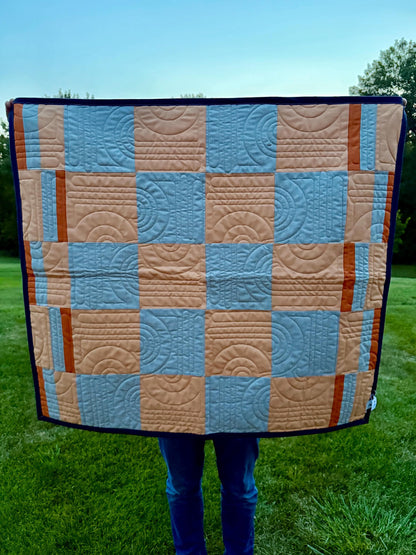 Handmade Checkered baby quilt - Fableism plaid backing