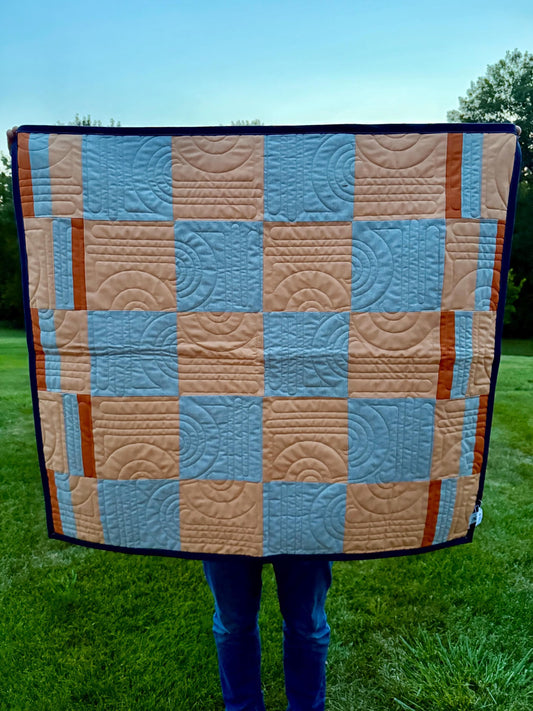 Handmade Checkered baby quilt - Fableism plaid backing
